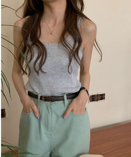 rib knit tank top/6color