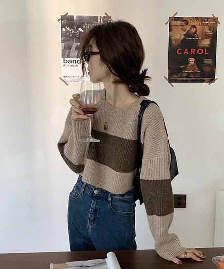 [OUTLET]short knit pullover