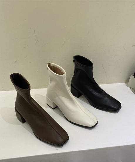 [OUTLET]eco leather short boots/3color