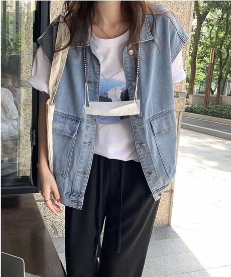 denim over vest/2color