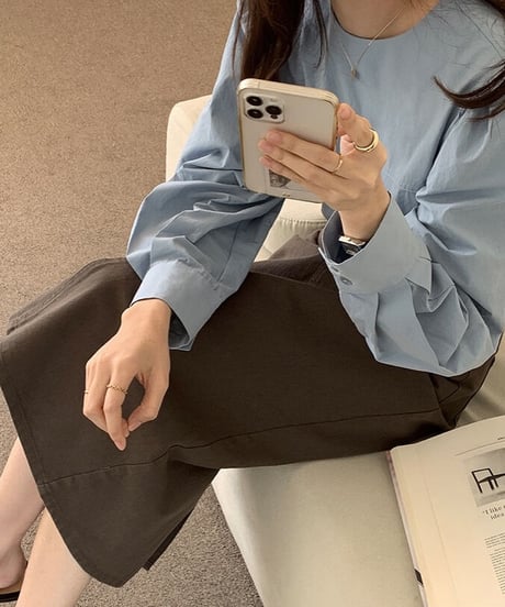 [OUTLET]volume sleeve blouse/3color
