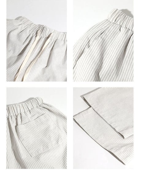 cotton linen stripe pant/2color