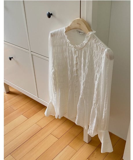 gather long cuffs blouse/3color