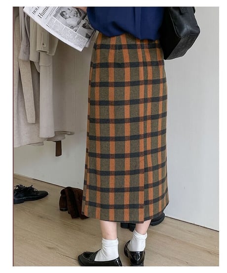 check medium skirt/2color
