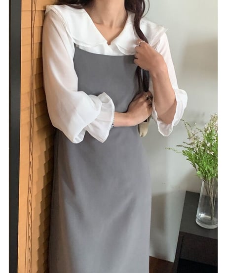 back shirring camisole dress/2color