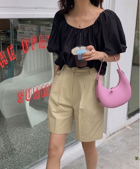 tulip sleeve blouse(half sleeve)/2color(ネコポス)