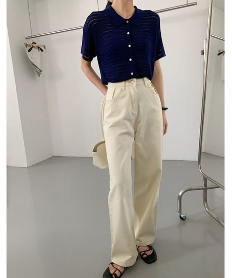 sheer border shirt/2color