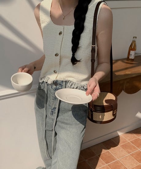 fringe  tweed tops(ネコポス)