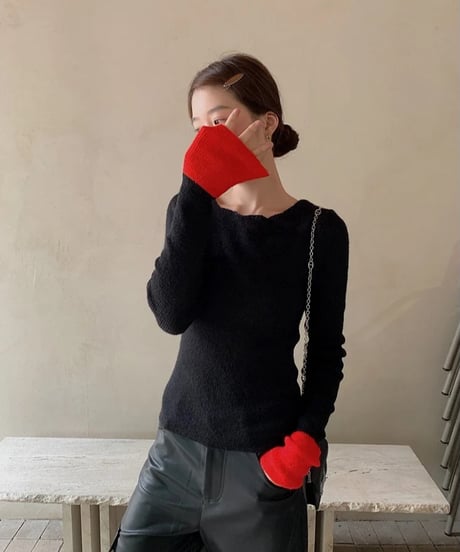 bi-color simple knit/2color(ネコポス)