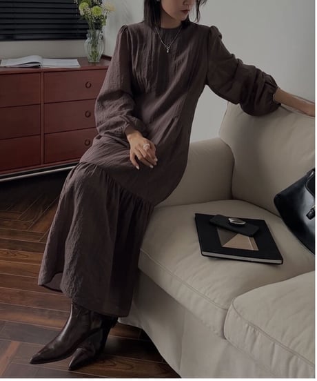 chiffon long dress/2color