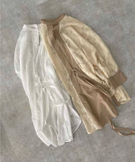 2way sheer jacquard shirt/2color