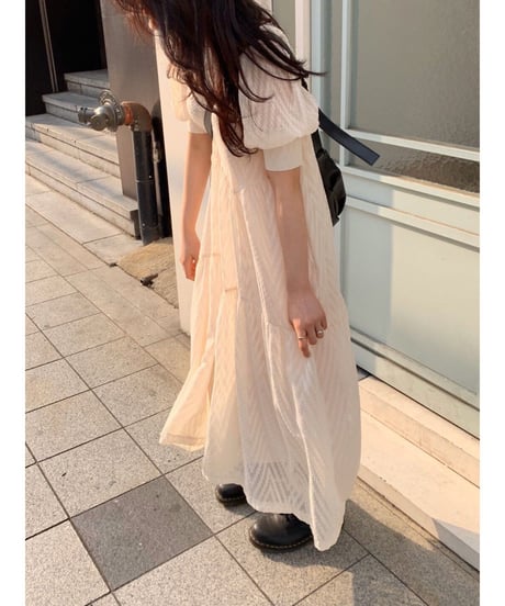 airy puff sleeve OP/2color