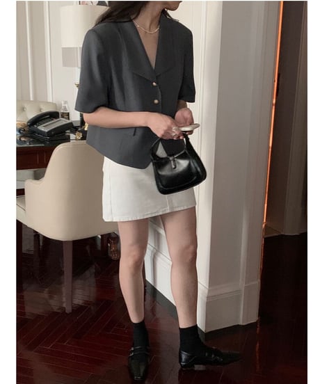 open collar jacket(half sleeve)/4color