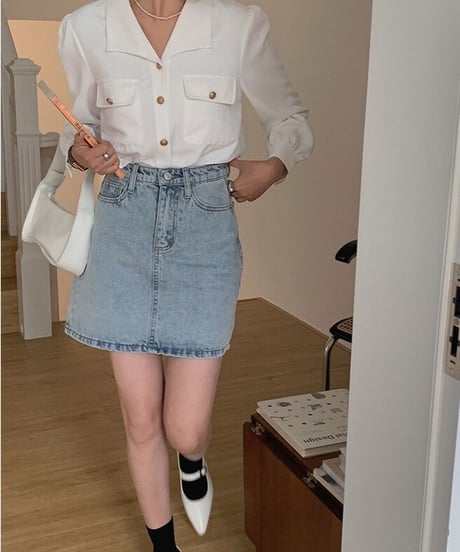 open collar classic shirt/2color