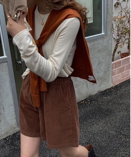 corduroy short pants/3color