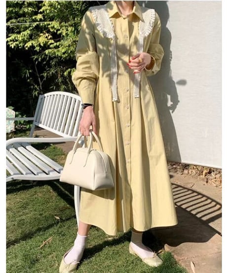 waist tuck shirt dress/3color