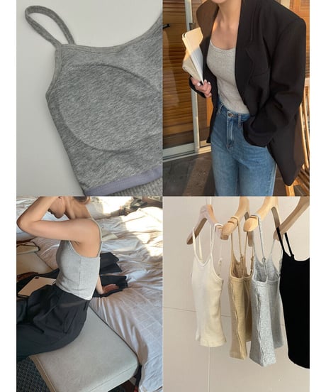 cup in  rib camisole/4color