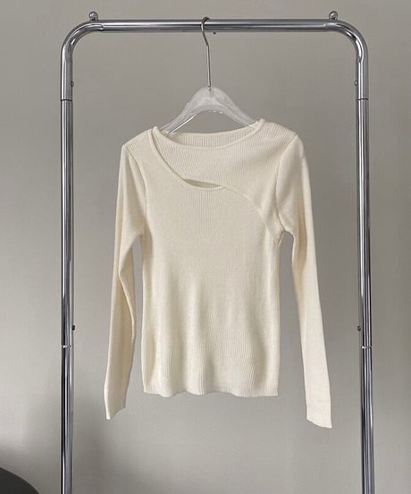asymmetry rib knit/4color