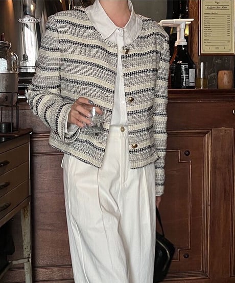 tweed random border jacket