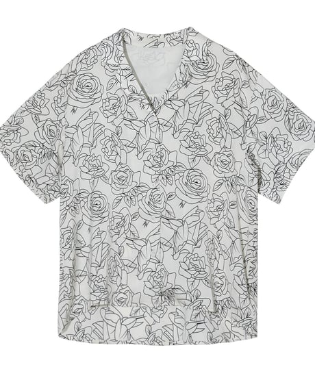line art open collar shirt