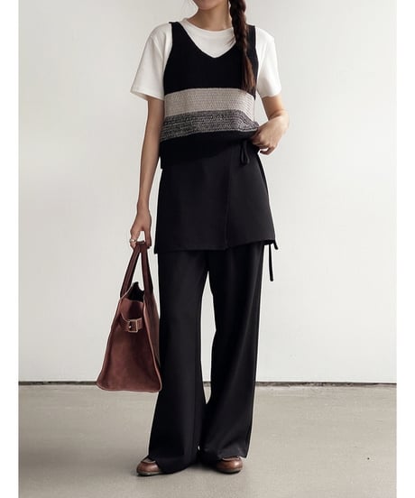 2way wrap layer slacks/2color