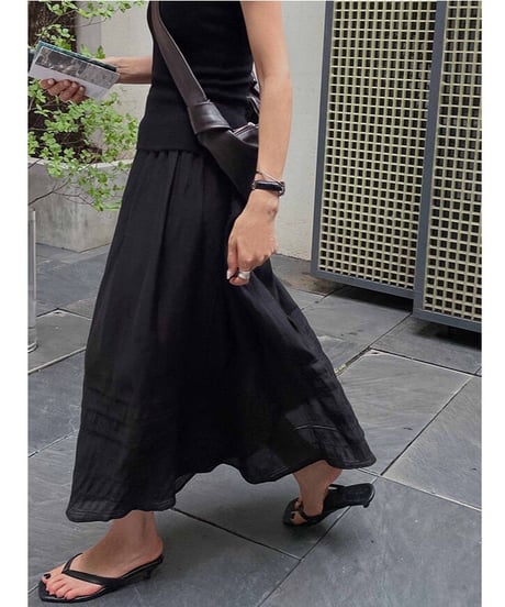 Tencel long skirt/2color