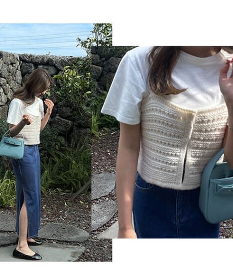 crochet knit bustier/3color(ネコポス)