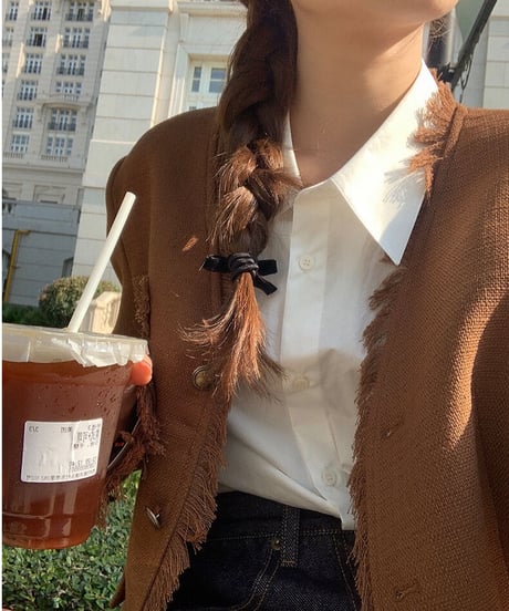 fringe V neck jacket
