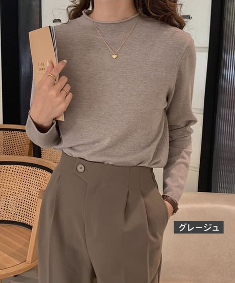 mock neck color knit/11color