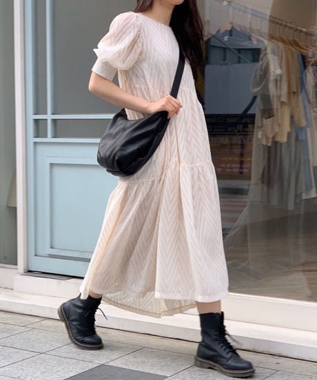 airy puff sleeve OP/2color