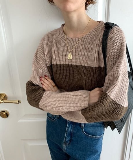 [OUTLET]short knit pullover
