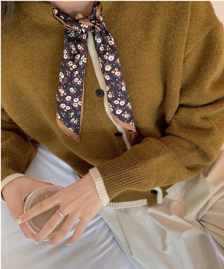 [OUTLET]scarf knit cardigan/3color