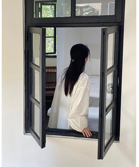 cotton linen long blouse/3color