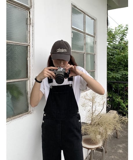 black denim salopette