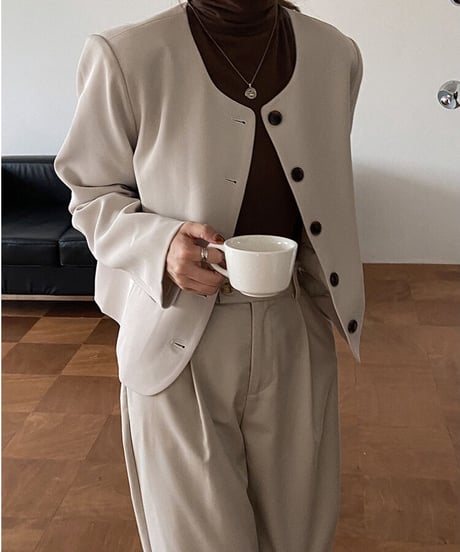 no collar button jacket/3color
