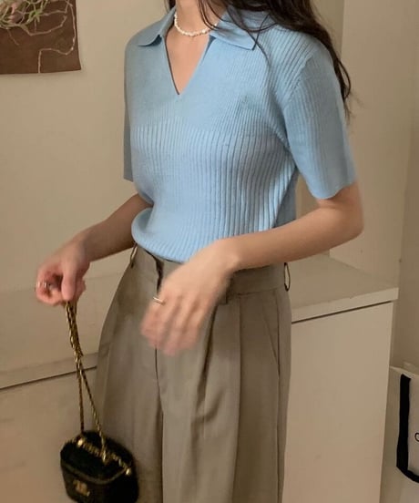 skipper knit shirt(half sleeve)/4color