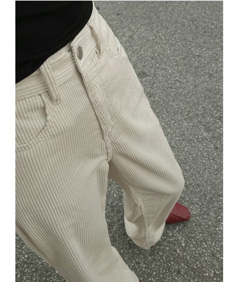 corduroy straight pants/4color