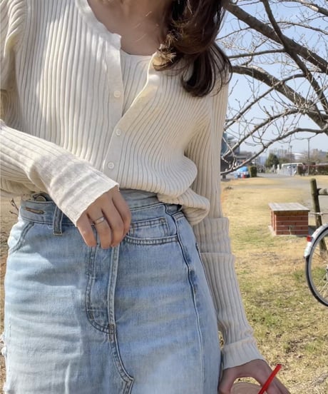 [OUTLET]rib ensemble like tops/2color