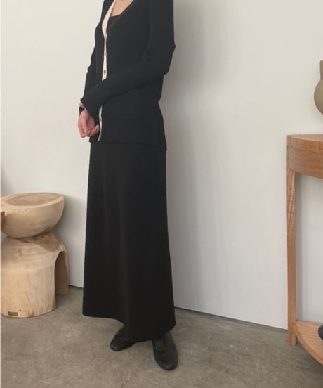 （Set up）semi flare long skirt/3color