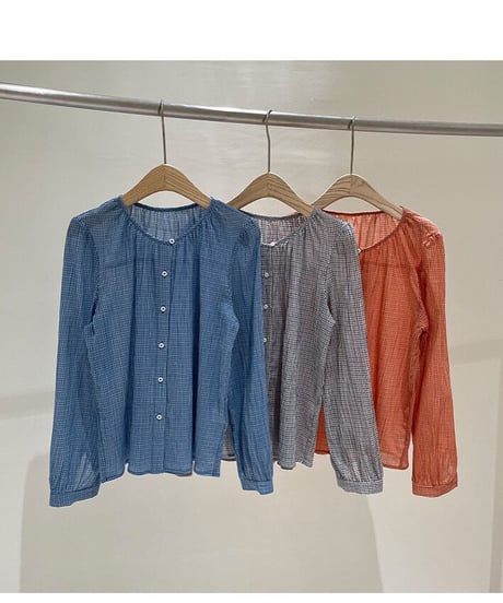 gingham check blouse/4color(ネコポス)