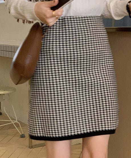 knit short skirt/2color