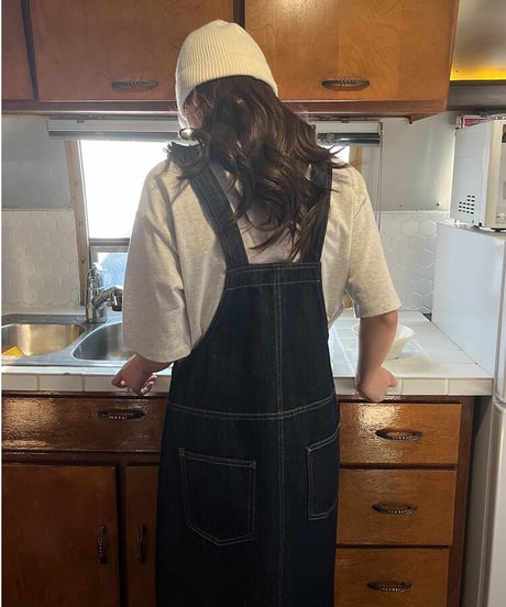 denim salopette skirt/4color