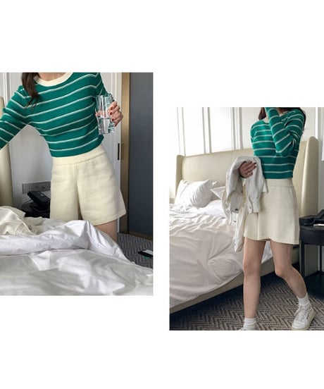 knit short pants/3color