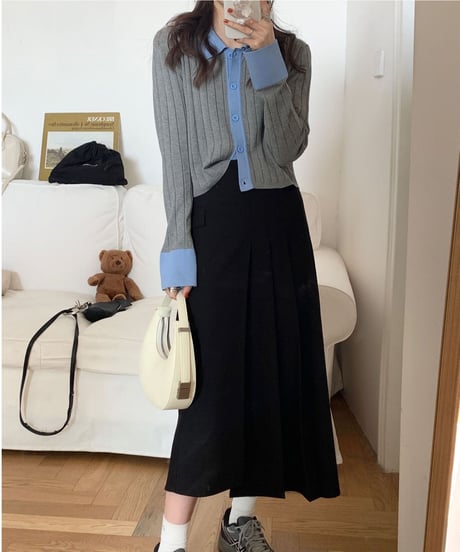 asymmetry design skirt/2color