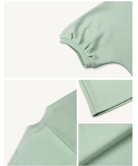 puff sleeve simple dress/3color
