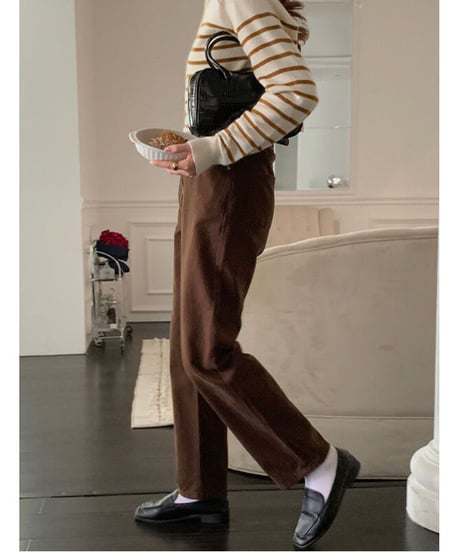 brown straight denim