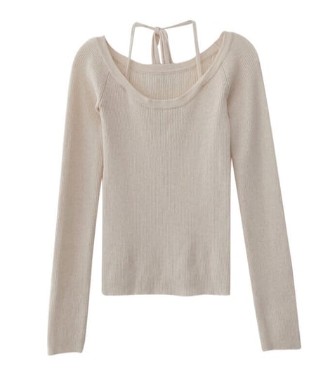neck ribbon tops/2color(ネコポス)