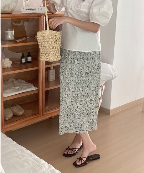 flower A line skirt/2color