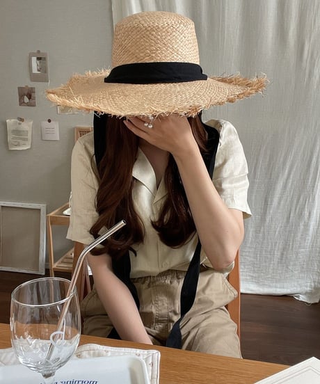 ribbon summer hat/3color