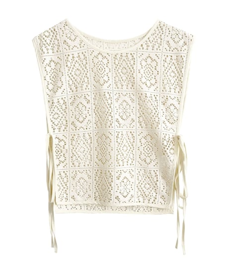 flower crochet vest/2color(ネコポス)